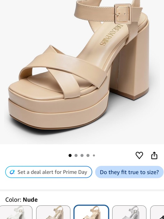 Dream Pairs Shoes - Dream Pairs Beige Platform Block Heel Sandal with Ankle Strap